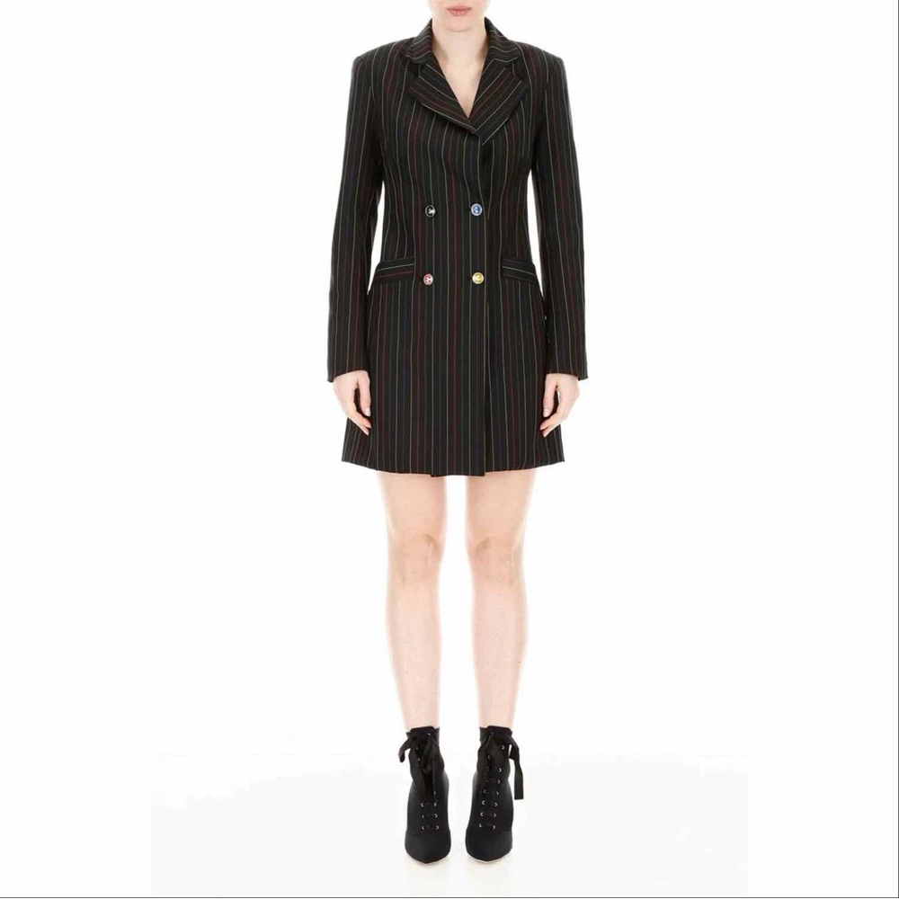 Staud Roxy Pinstriped Blazer Mini Dress